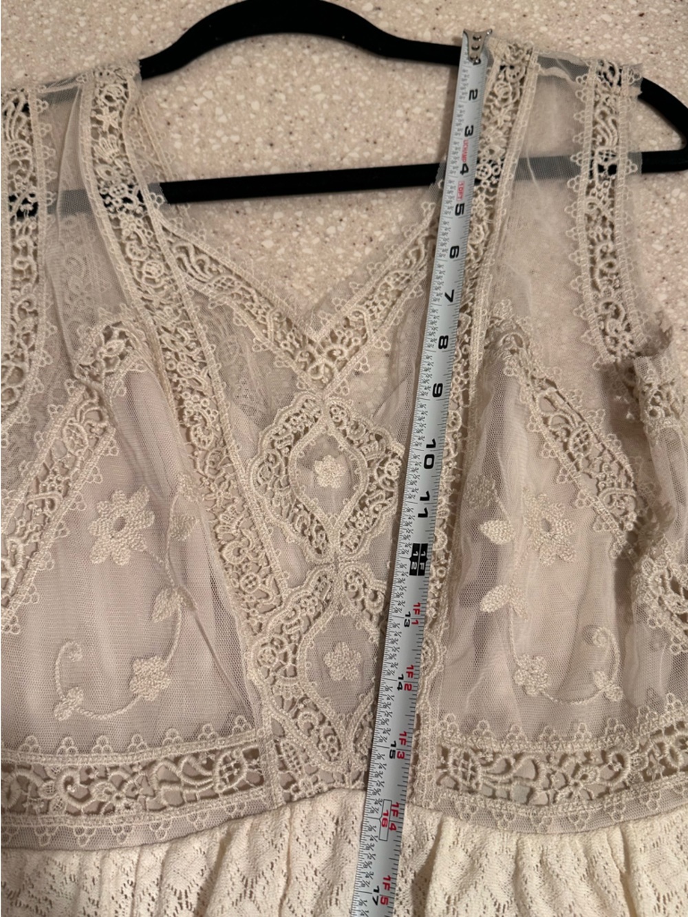 Free People Victoria Ivory Lace Mesh Sheer Sleeveless Mini Dress Lace Size 4 NWT - Picture 11 of 16